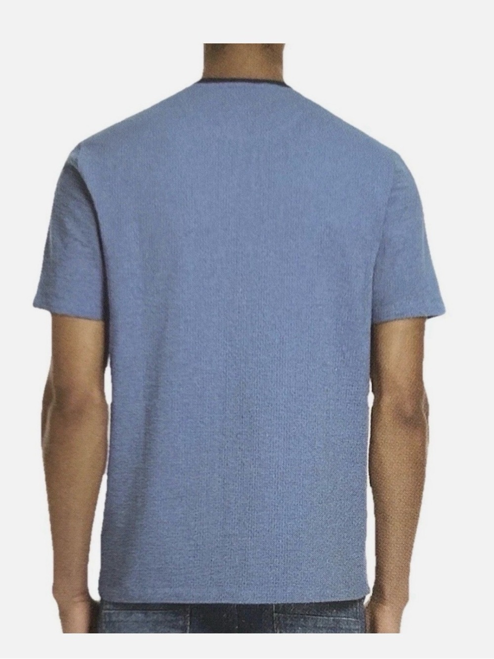 Scotch & Soda Blue Short-Sleeve Tee with Navy Collar Small - Picture 2 of 9